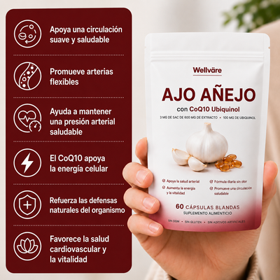 Cápsulas de extracto de ajo envejecido de Wellvare