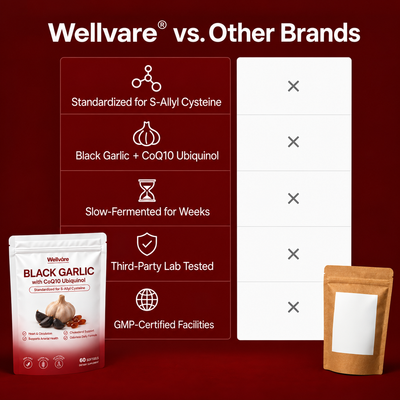 Wellvare® Fermented Black Garlic + CoQ10 Softgels