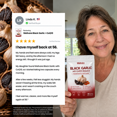 Wellvare® Fermented Black Garlic + CoQ10 Softgels
