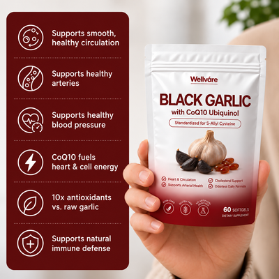 Wellvare® Fermented Black Garlic + CoQ10 Softgels