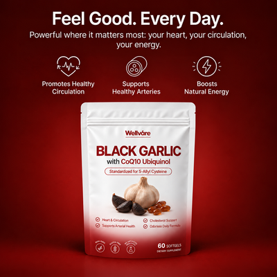 Wellvare® Fermented Black Garlic + CoQ10 Softgels