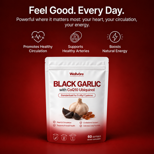 Wellvare® Fermented Black Garlic + CoQ10 Softgels