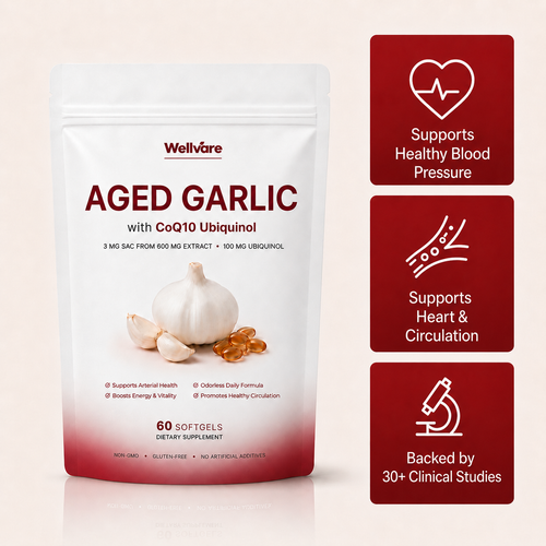 Aged Garlic Extract Softgels – Supports Healthy Blood Pressure and Cardiovascular Health