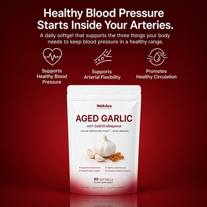 Wellvare Aged Garlic Extract Softgels – Natural Blood Pressure Support