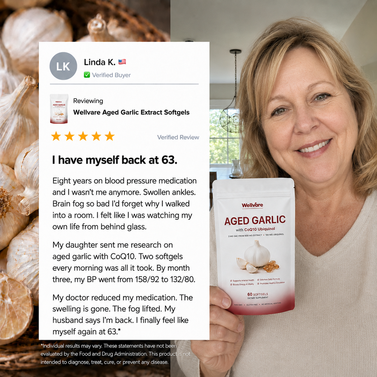 Wellvare Aged Garlic Extract Softgels – Natural Blood Pressure Support