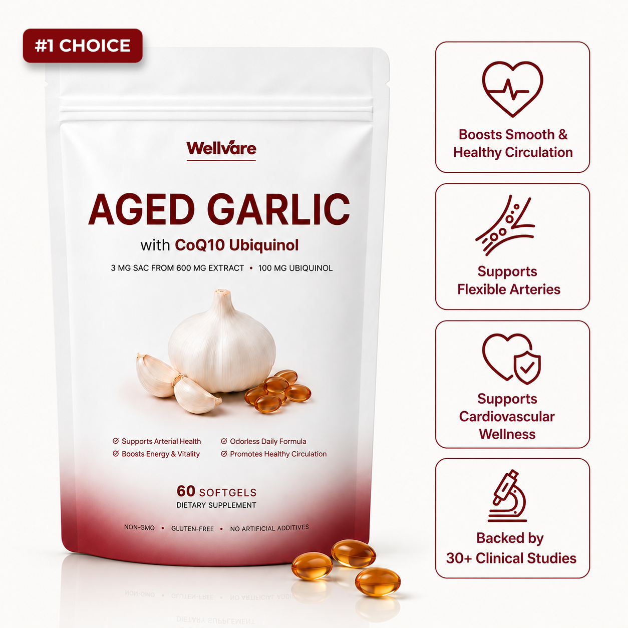 Wellvare Aged Garlic Extract Softgels