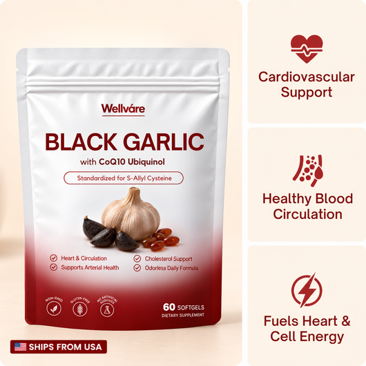 Wellvare® Fermented Black Garlic + CoQ10 Softgels