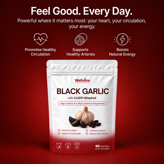 Wellvare Fermented Black Garlic + CoQ10 Softgels