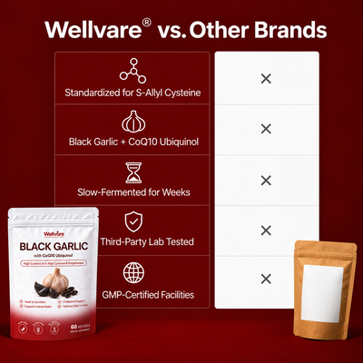 Wellvare Fermented Black Garlic + CoQ10 Softgels