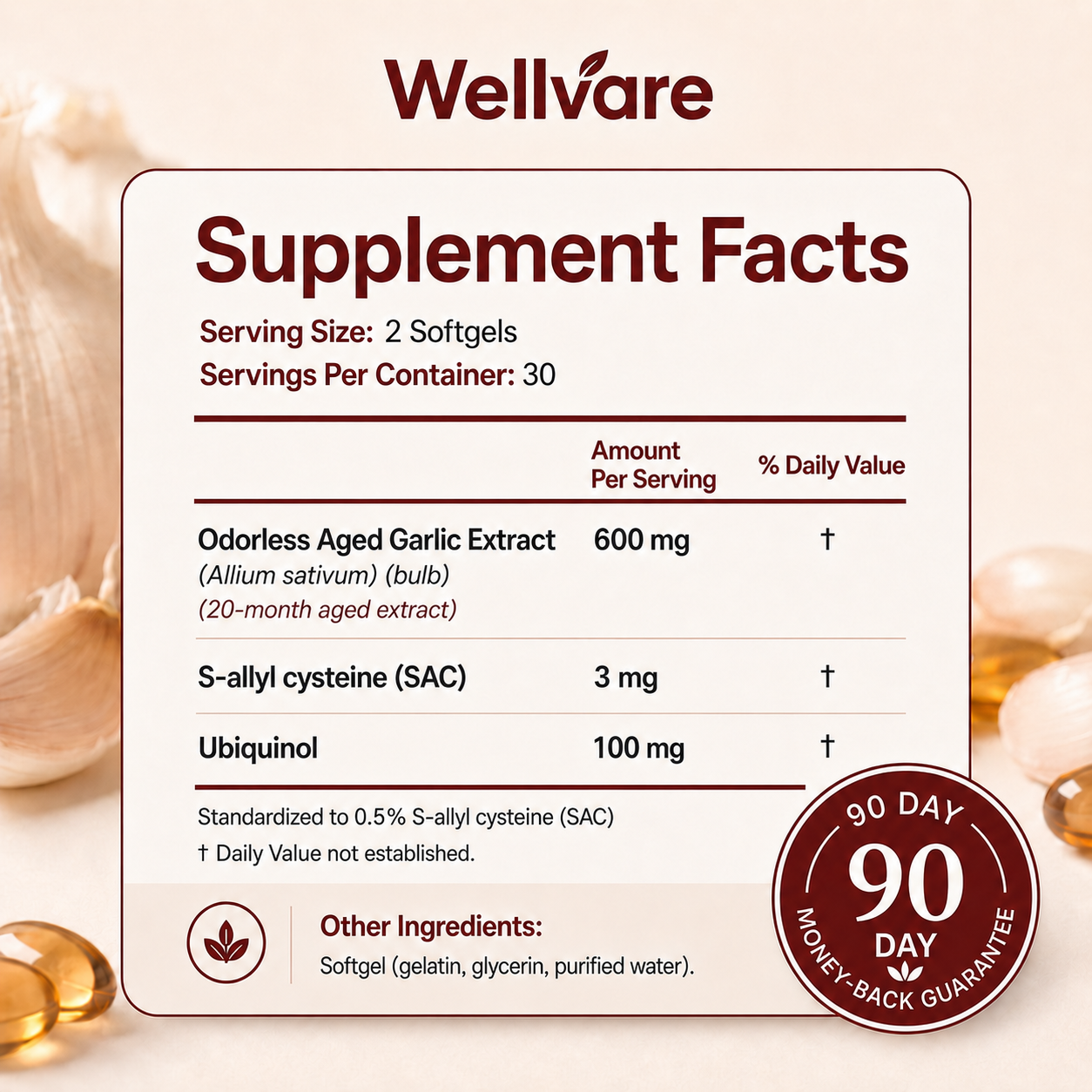 Wellvare Aged Garlic Extract Softgels